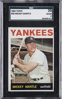 1964 Topps #50 Mickey Mantle - SGC GD 2 